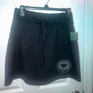 Wild Fable Black Mini Skirt with Heart Accent